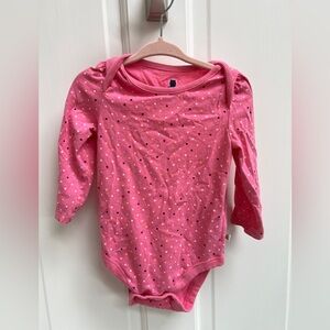 Baby Gap 12-18M Pink Polka Dot Long Sleeve Onesie